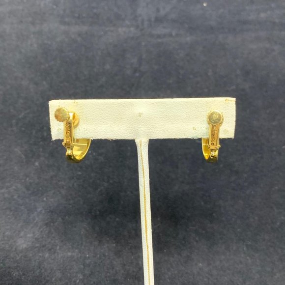 Vintage Napier Gold Tone Hoop Screw Back Earrings (2289 1&2) - Picture 3 of 7